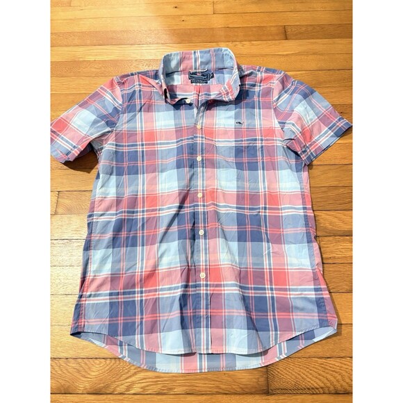 Vineyard Vines Other - Vineyard Vines Size M Slim Fit Tucker Shirt Button-Down Short Sleeve Plaid